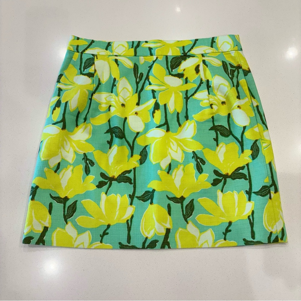 J. Crew Floral Mini Skirt - Yellow and Green